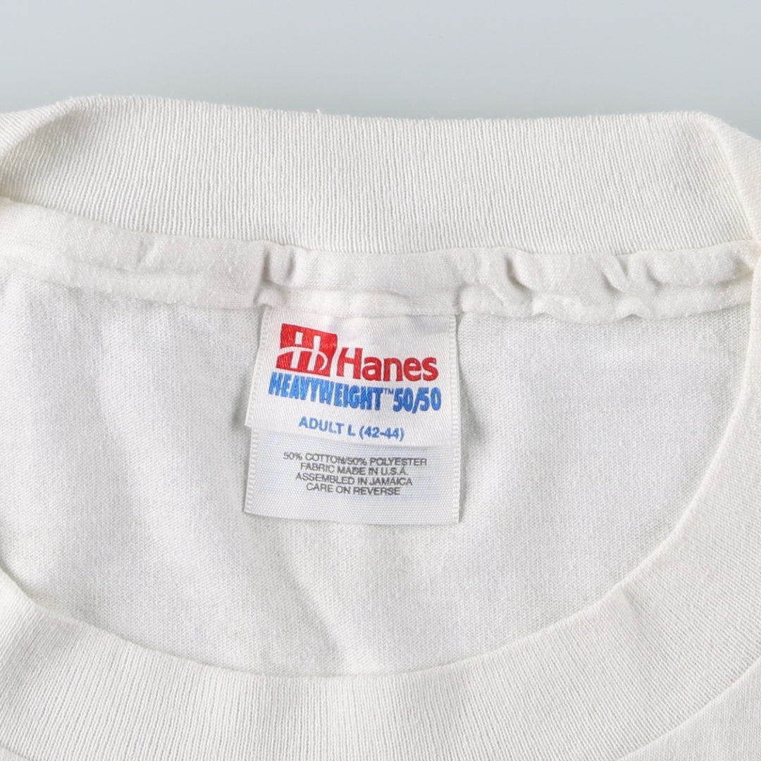 90'S Hanes HEAVYWEIGHT 50 cotton white type Vintage Second Hand