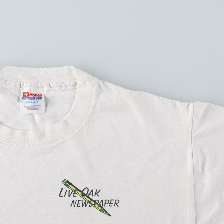 90'S Hanes HEAVYWEIGHT 50 cotton white type Vintage Second Hand