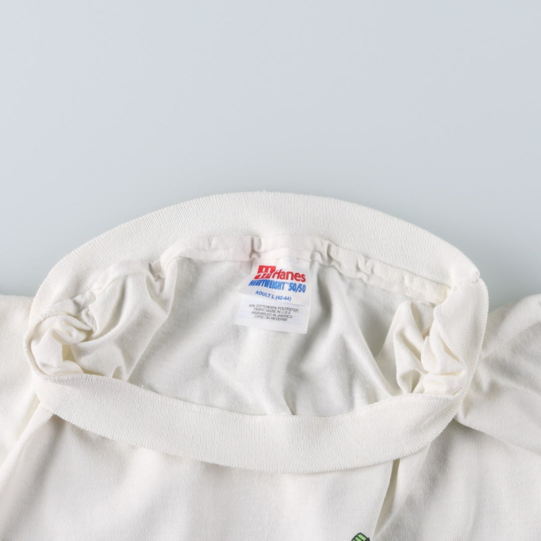 90'S Hanes HEAVYWEIGHT 50 cotton white type Vintage Second Hand