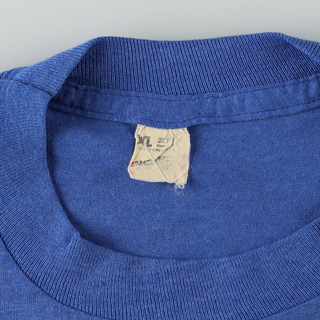 90'S Screen Stars message print T-shirt, men's size XL equivalent, vintage. cotton blue type Vintage Second Hand
