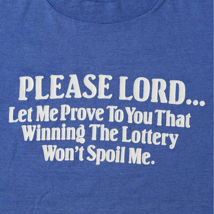90'S Screen Stars message print T-shirt, men's size XL equivalent, vintage. cotton blue type Vintage Second Hand