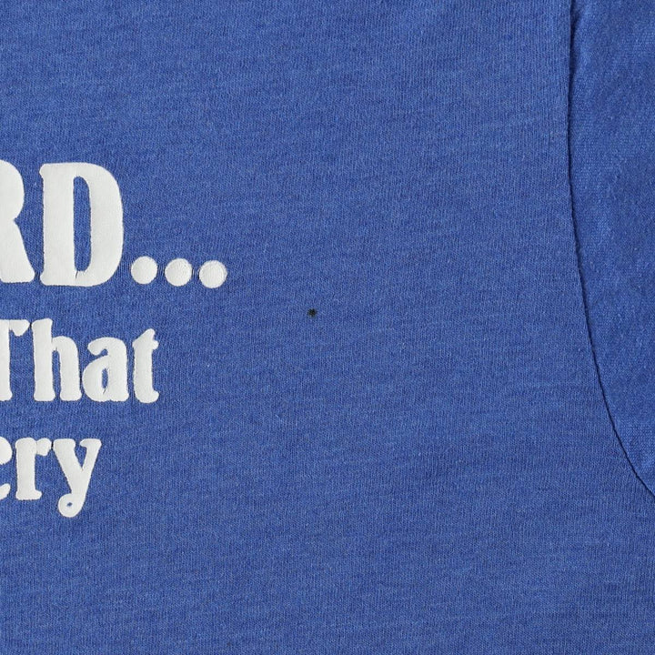 90'S Screen Stars message print T-shirt, men's size XL equivalent, vintage. cotton blue type Vintage Second Hand