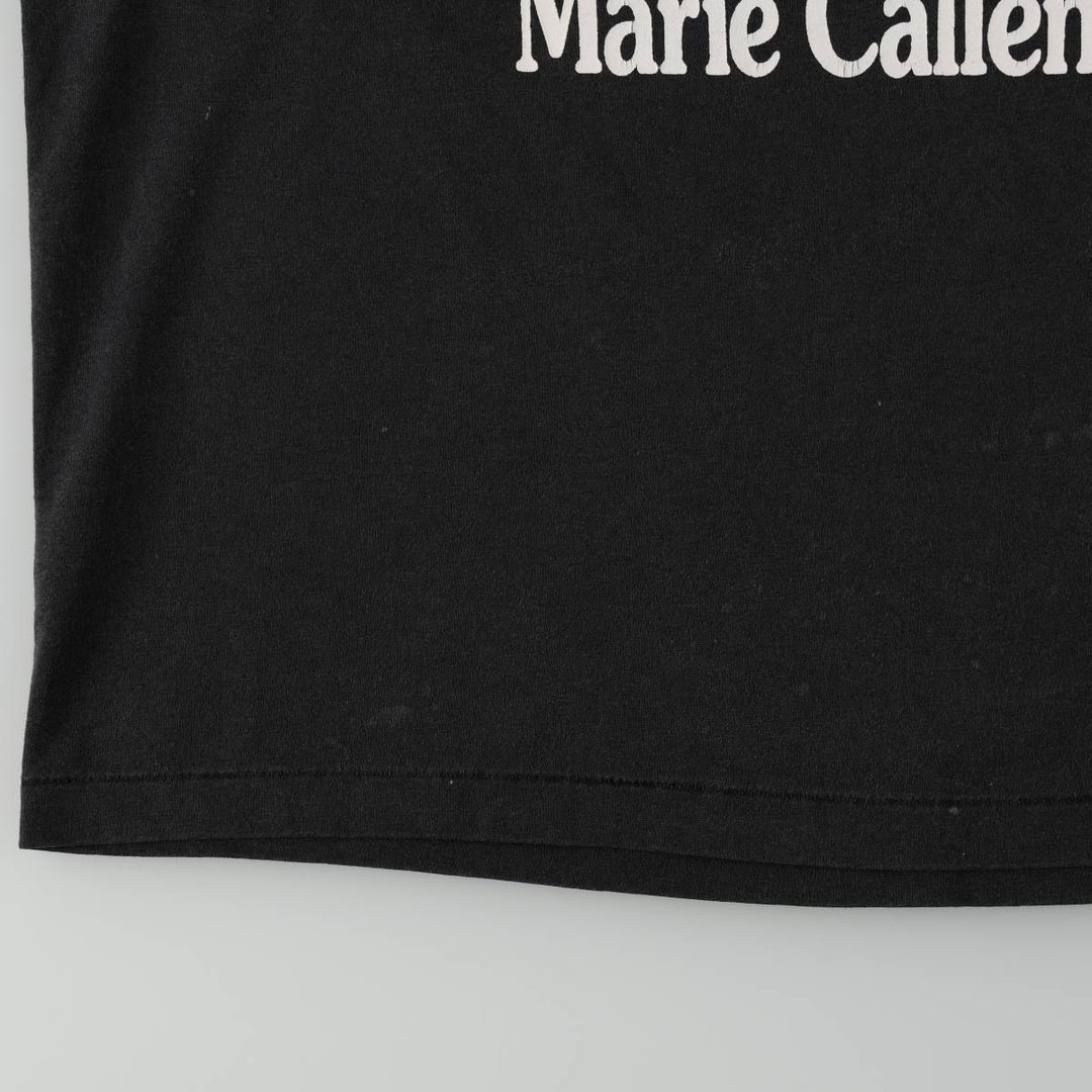 90'S Hanes printed T-shirt, men's size L (approx.) cotton black type Vintage Second Hand