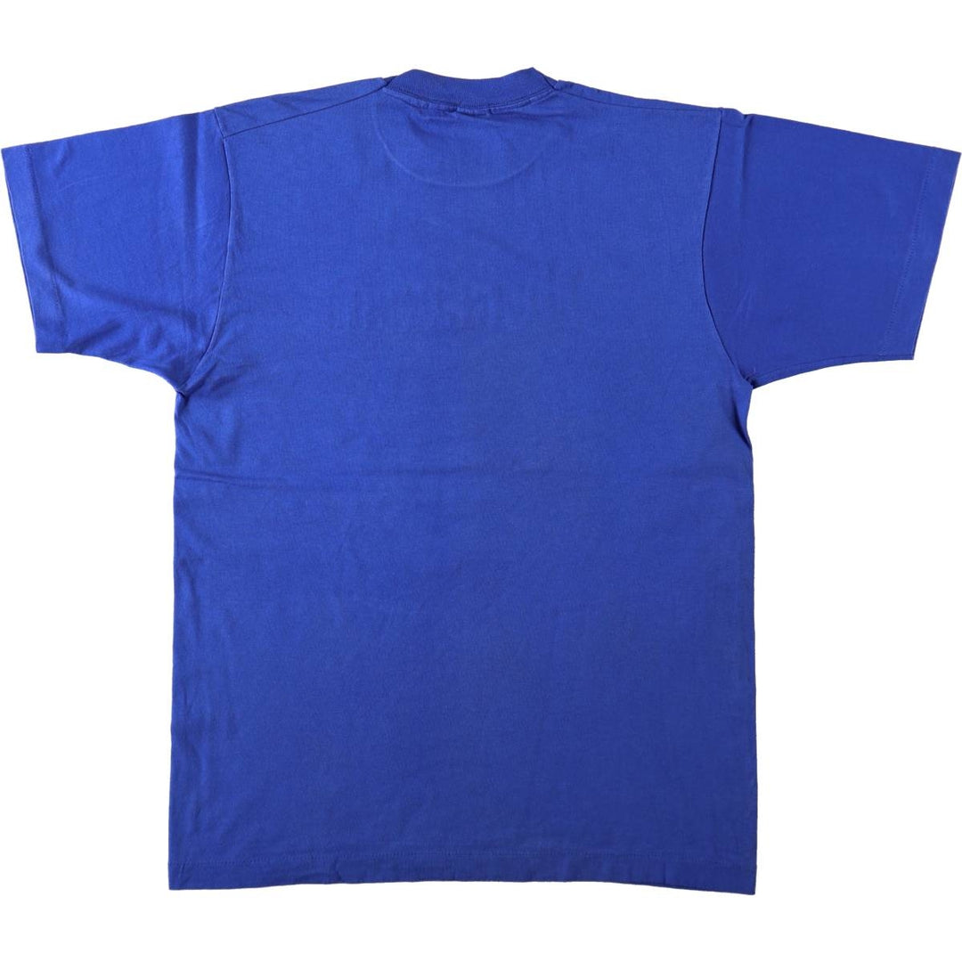 90'S Fruit of the Loom printed T-shirt, made in the USA, men's size L, vintage cotton blue type Vintage Second Hand