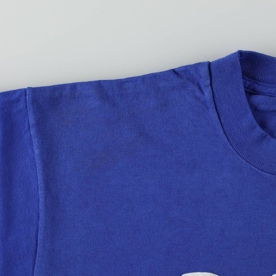 90'S Fruit of the Loom printed T-shirt, made in the USA, men's size L, vintage cotton blue type Vintage Second Hand