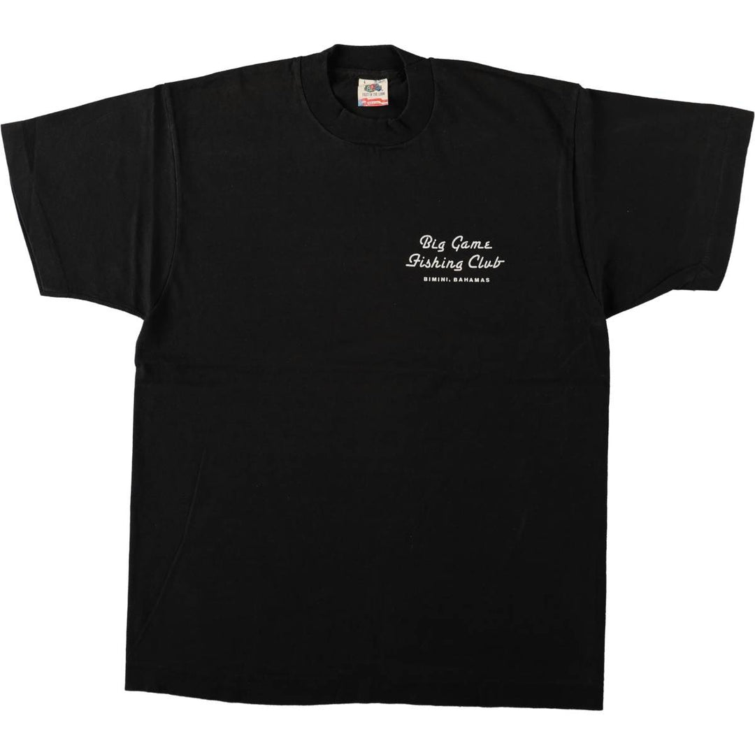 90'S Fruit of the Loom printed T-shirt, made in the USA, men's size L, vintage cotton black type Vintage Second Hand