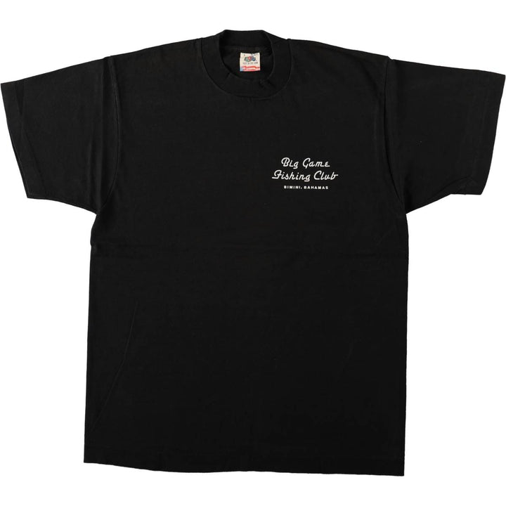 90'S Fruit of the Loom printed T-shirt, made in the USA, men's size L, vintage cotton black type Vintage Second Hand