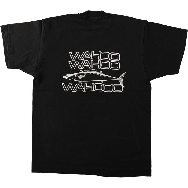 90'S Fruit of the Loom printed T-shirt, made in the USA, men's size L, vintage cotton black type Vintage Second Hand