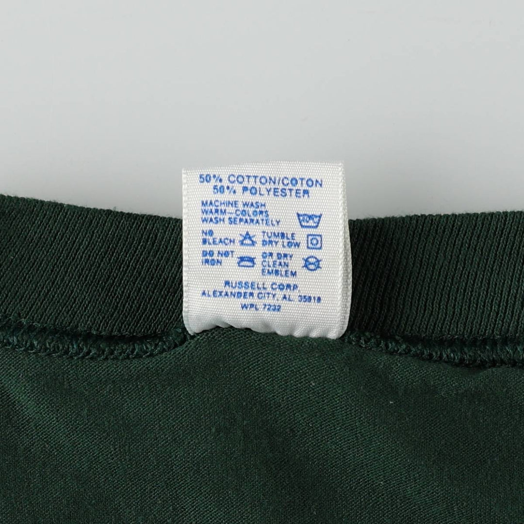 80s-90'S Jerzees Message Print T-Shirt, Made in USA, Men's XL (approx.), Vintage cotton Green type dark green Vintage Second Hand