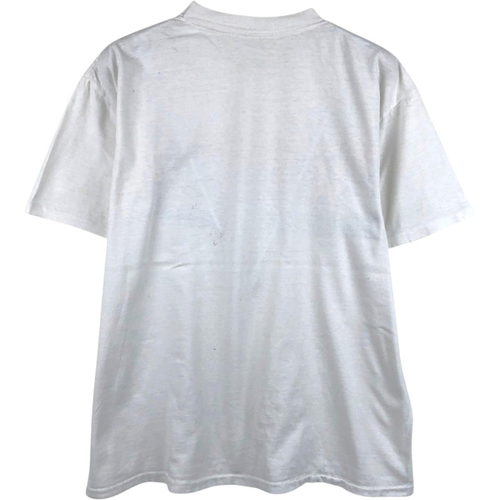 Vintage 90'S printed T-shirt, made in the USA, size L, men's cotton white type Vintage Second Hand