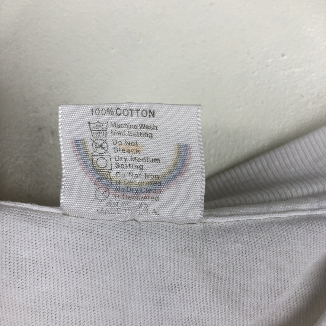 Vintage 90'S printed T-shirt, made in the USA, size L, men's cotton white type Vintage Second Hand