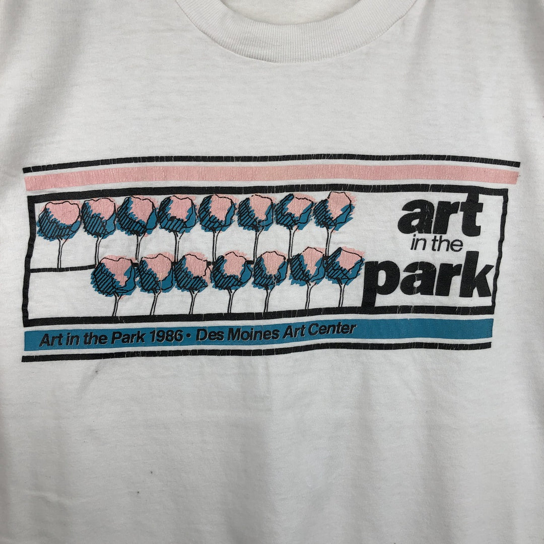 Vintage 90'S printed T-shirt, made in the USA, size L, men's cotton white type Vintage Second Hand