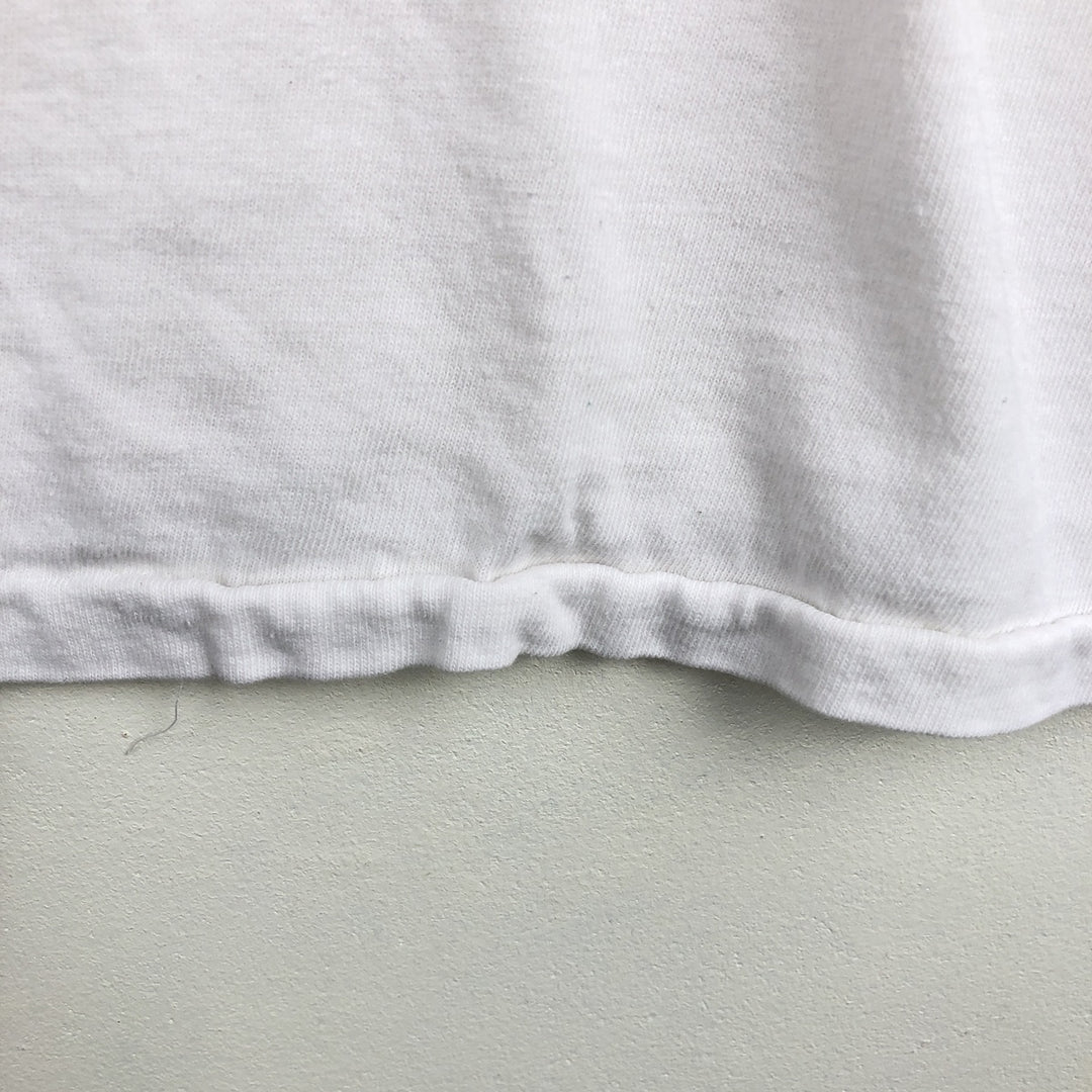 Vintage 90'S printed T-shirt, made in the USA, size L, men's cotton white type Vintage Second Hand