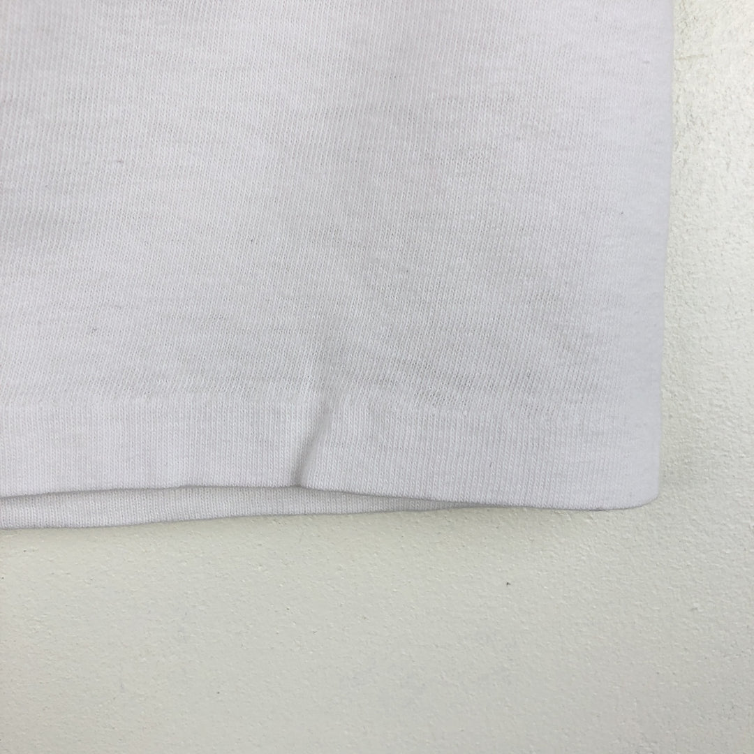 Vintage 90'S printed T-shirt, made in the USA, size L, men's cotton white type Vintage Second Hand