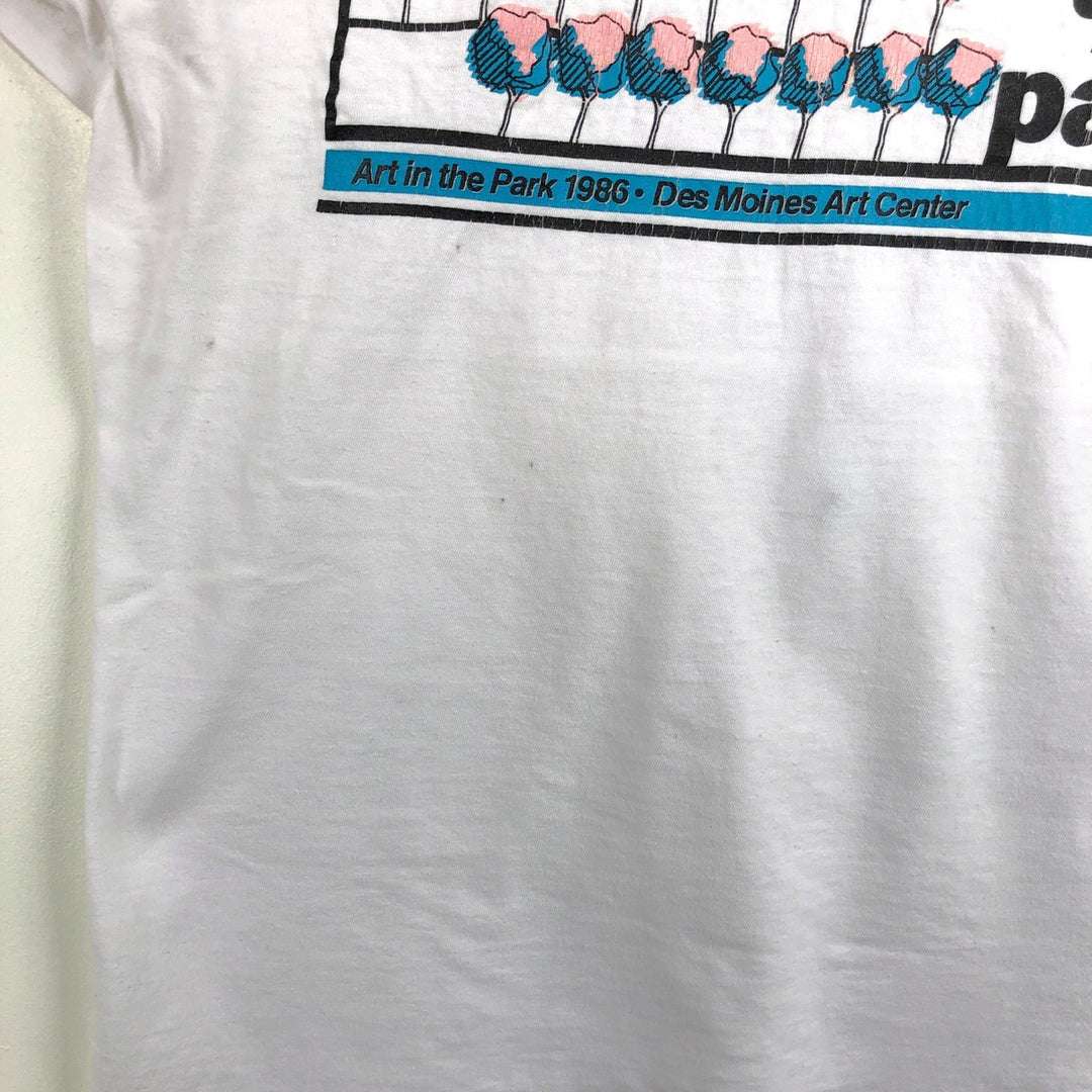 Vintage 90'S printed T-shirt, made in the USA, size L, men's cotton white type Vintage Second Hand