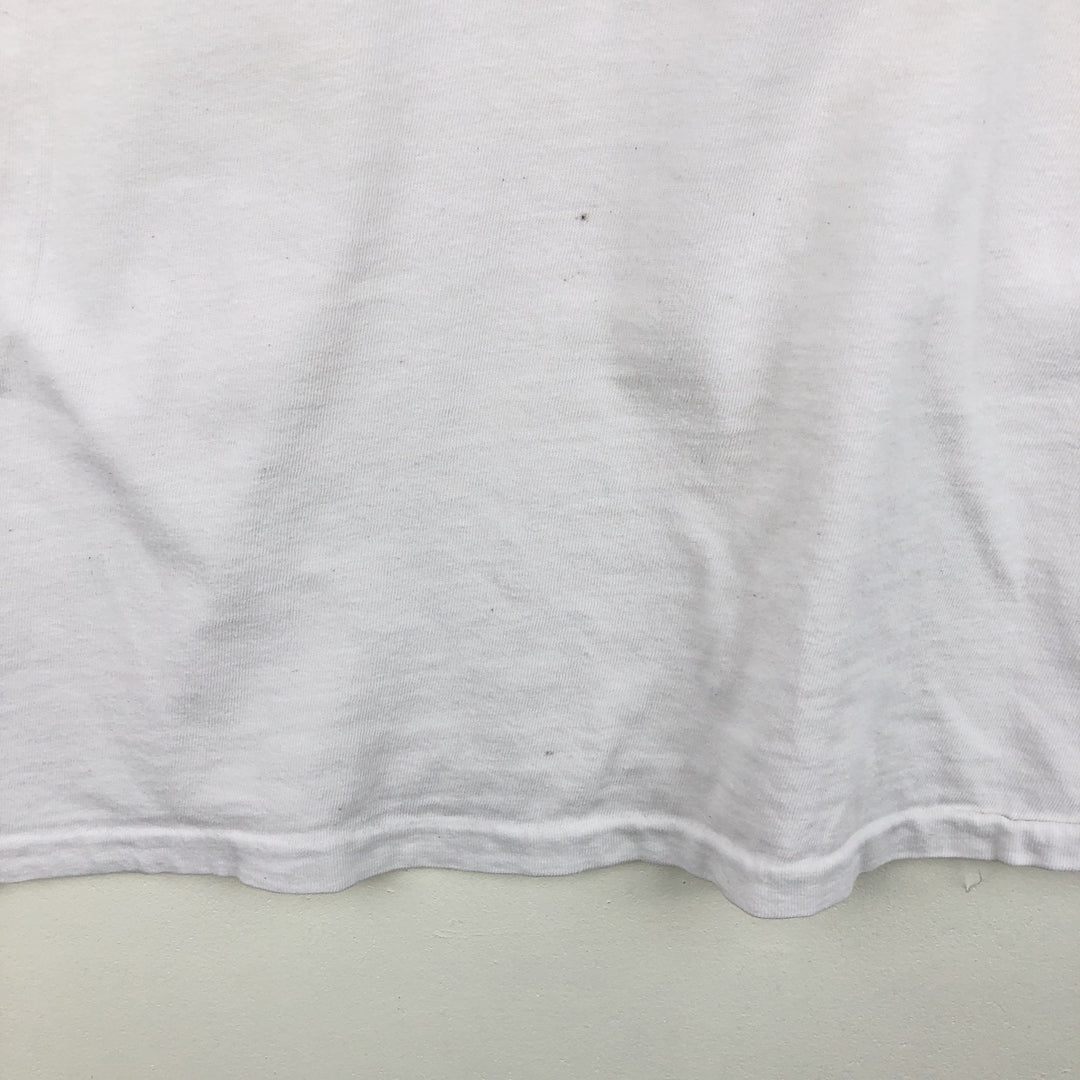 Vintage 90'S printed T-shirt, made in the USA, size L, men's cotton white type Vintage Second Hand