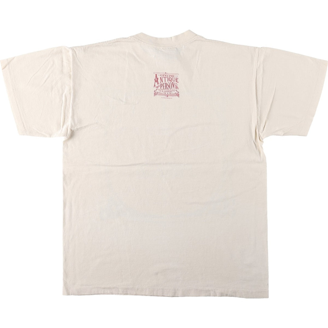 90'S PK Clothing Co. Printed T-Shirt, Made in USA, Men's Size L (Equivalent), Vintage cotton Beige type Vintage Second Hand