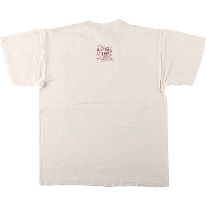 90'S PK Clothing Co. Printed T-Shirt, Made in USA, Men's Size L (Equivalent), Vintage cotton Beige type Vintage Second Hand