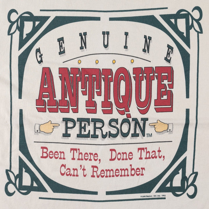 90'S PK Clothing Co. Printed T-Shirt, Made in USA, Men's Size L (Equivalent), Vintage cotton Beige type Vintage Second Hand