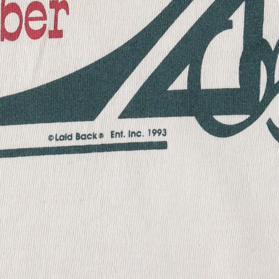 90'S PK Clothing Co. Printed T-Shirt, Made in USA, Men's Size L (Equivalent), Vintage cotton Beige type Vintage Second Hand