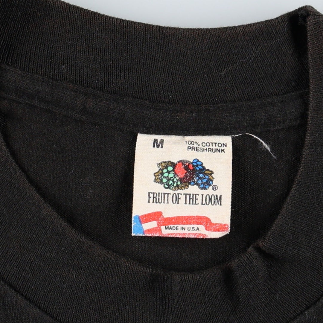 90'S Fruit of the Loom fish print t-shirt, made in USA, men's size M equivalent, vintage. cotton black type Vintage Second Hand