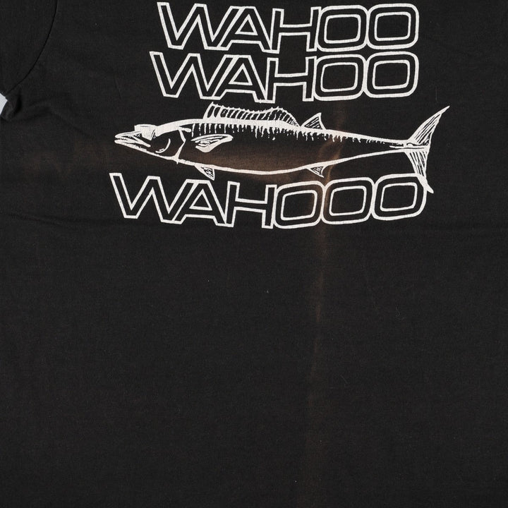 90'S Fruit of the Loom fish print t-shirt, made in USA, men's size M equivalent, vintage. cotton black type Vintage Second Hand