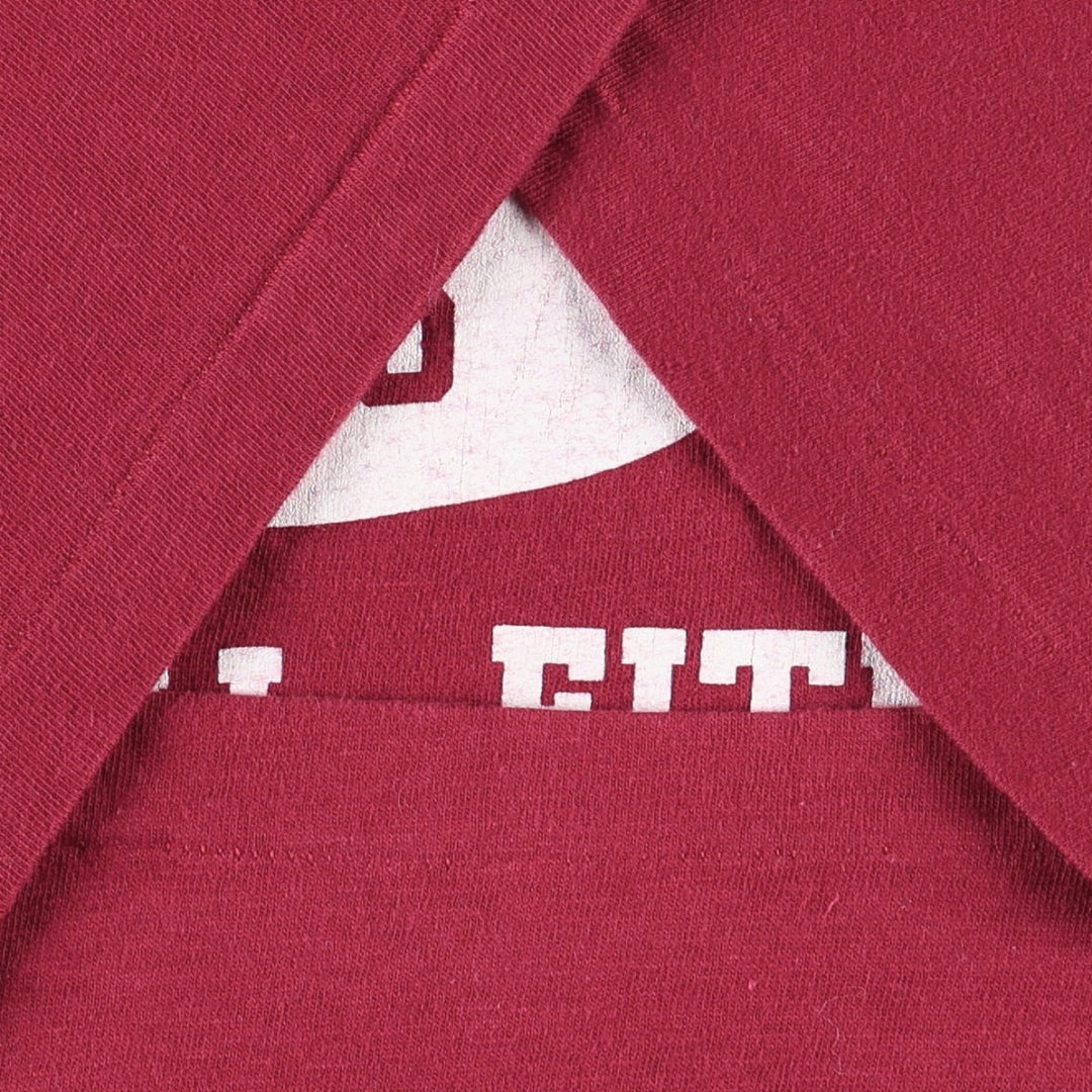 90'S Hanes BEEFY-T Printed T-shirt, Made in USA, Men's L size, Vintage cotton red type Vintage Second Hand