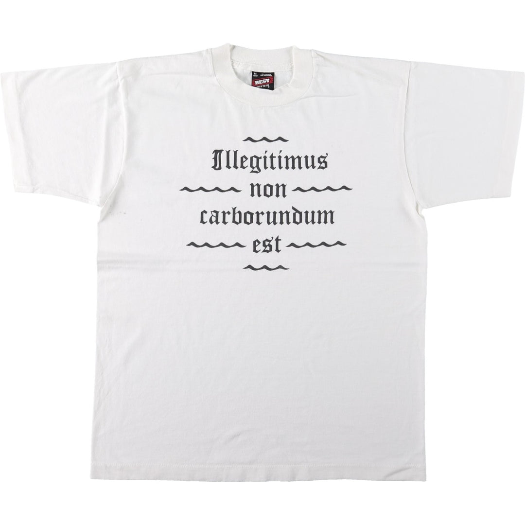 90'S Fruit of the Loom Best Print T-Shirt, Made in USA, Men's Size M (approx.), Vintage cotton white type Vintage Second Hand