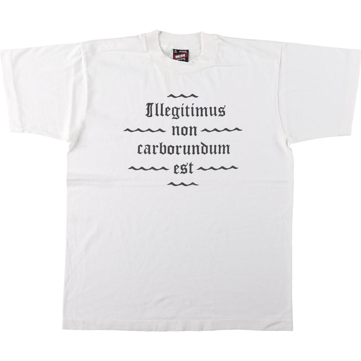 90'S Fruit of the Loom Best Print T-Shirt, Made in USA, Men's Size M (approx.), Vintage cotton white type Vintage Second Hand