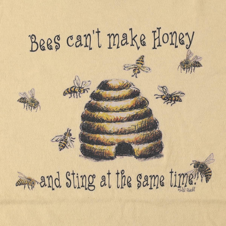2000'S Anvil bee print T-shirt, made in USA, men's size L equivalent. cotton yellow type Vintage Second Hand
