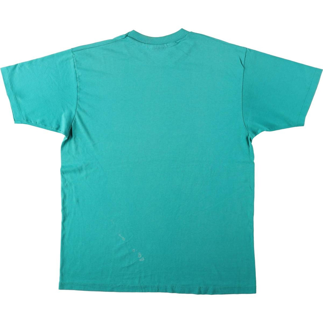 80'S Hanes Print T-Shirt, Made in USA, Men's XL equivalent, Vintage cotton Emerald green Vintage Second Hand