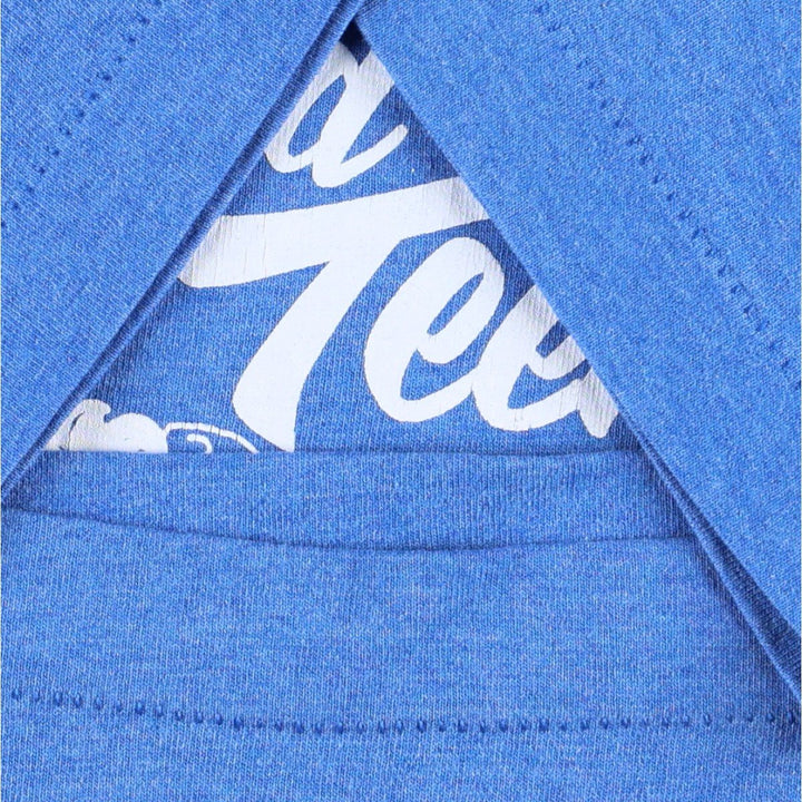 90'S Fruit of the Loom Best Printed T-shirt, Made in USA, Men's L size, Vintage cotton blue type Vintage Second Hand