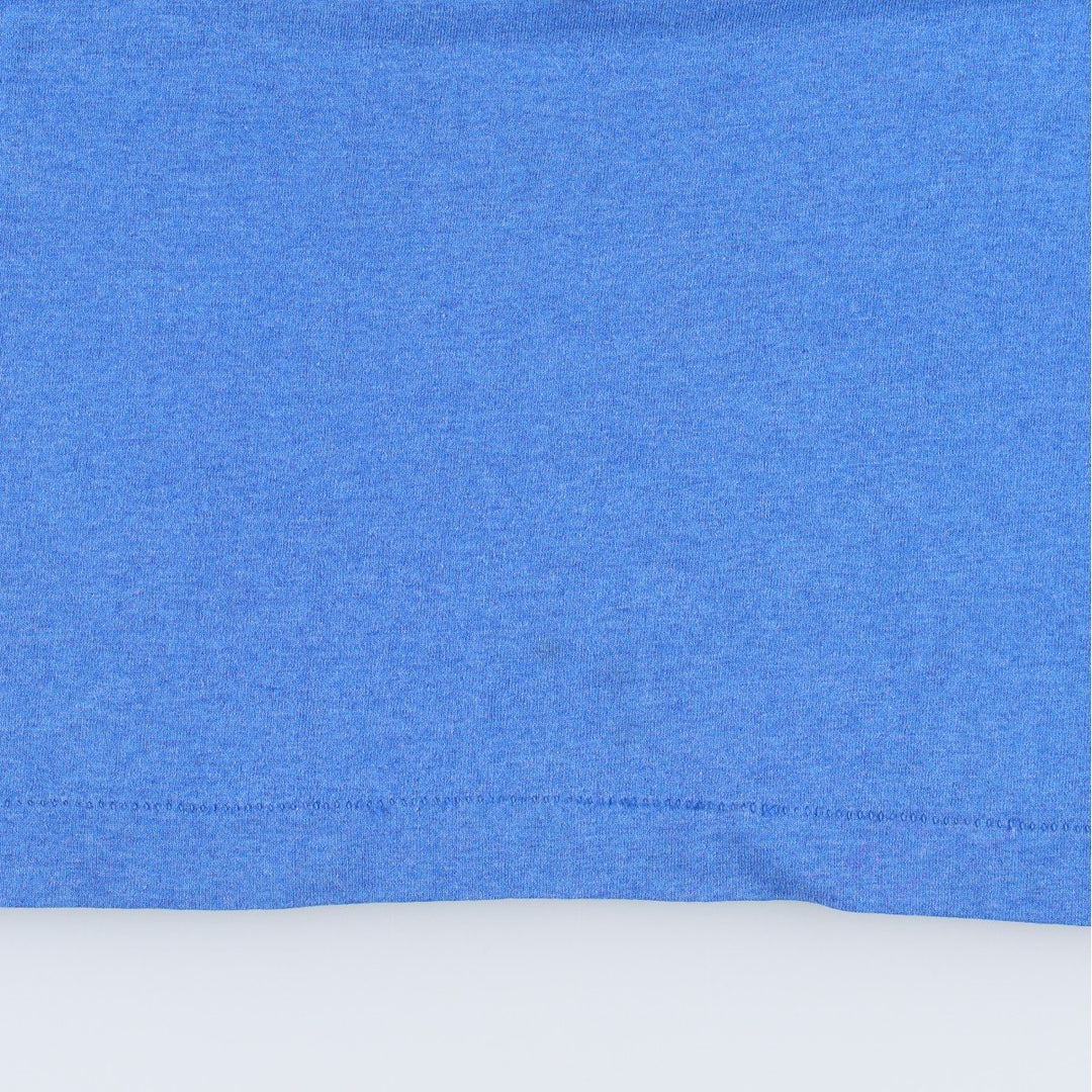90'S Fruit of the Loom Best Printed T-shirt, Made in USA, Men's L size, Vintage cotton blue type Vintage Second Hand