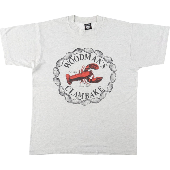 90'S Screen Stars Best Printed T-shirt Made in USA Men's L Vintage cotton pale white type Vintage Second Hand