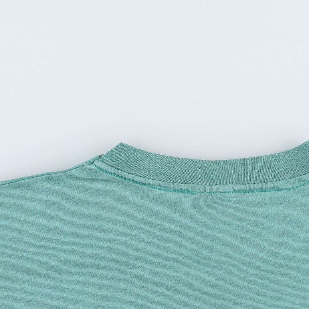 2000'S Hanes Heavyweight Print T-Shirt, Made in USA, Men's Size L (approx.) cotton Mint green Vintage Second Hand