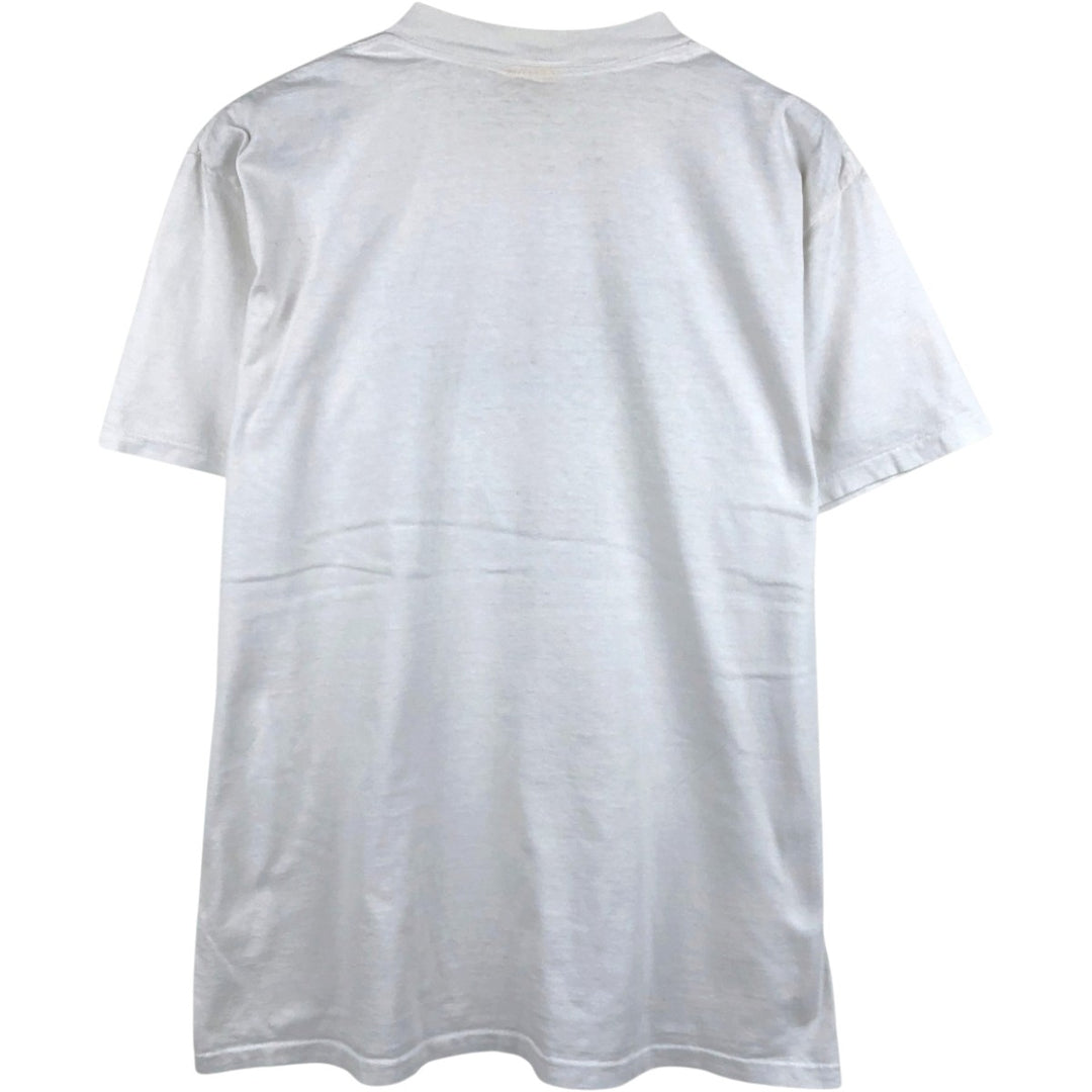 90'S Lake Street Message Print T-Shirt, Made in USA, Men's Size L (Equivalent), Vintage cotton white type Vintage Second Hand
