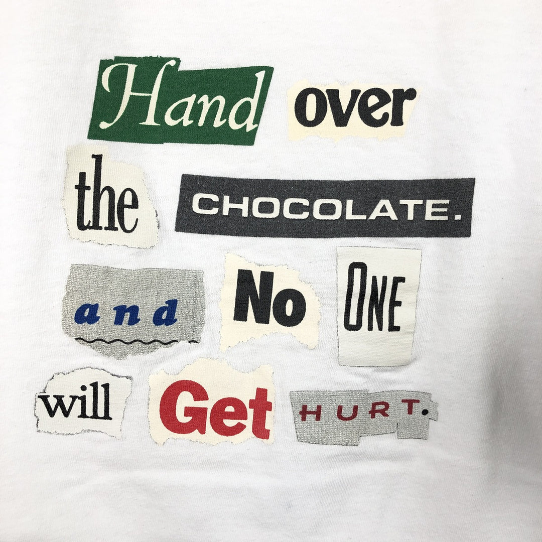 90'S Lake Street Message Print T-Shirt, Made in USA, Men's Size L (Equivalent), Vintage cotton white type Vintage Second Hand