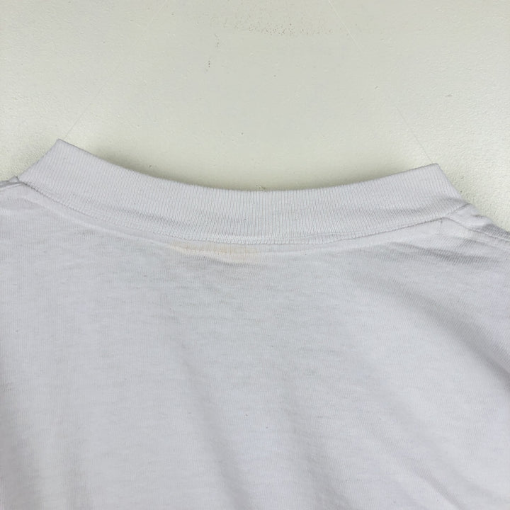 90'S Lake Street Message Print T-Shirt, Made in USA, Men's Size L (Equivalent), Vintage cotton white type Vintage Second Hand