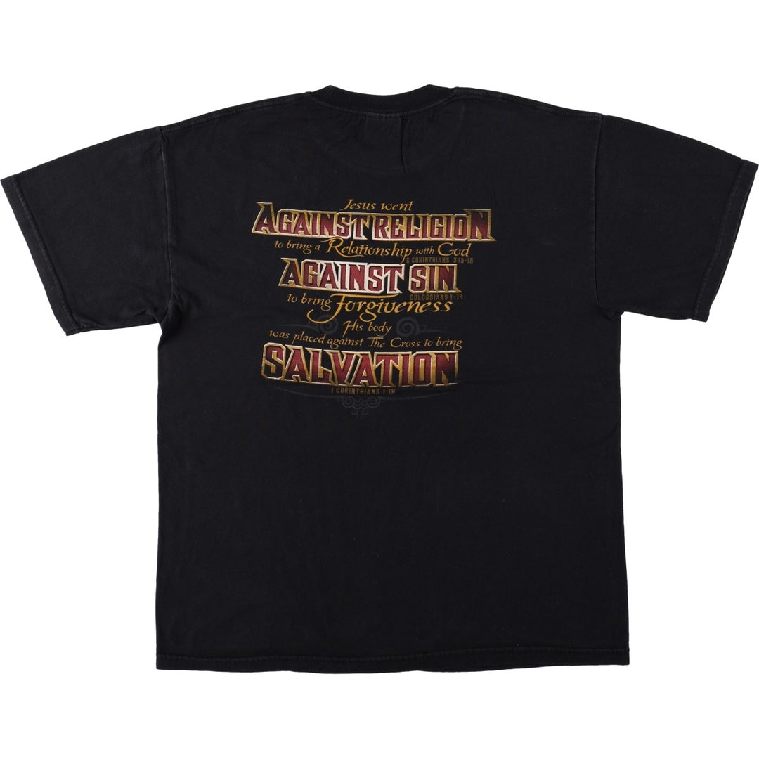90'S M&O Print T-Shirt, Men's Size M (Equivalent), Vintage cotton black type Vintage Second Hand