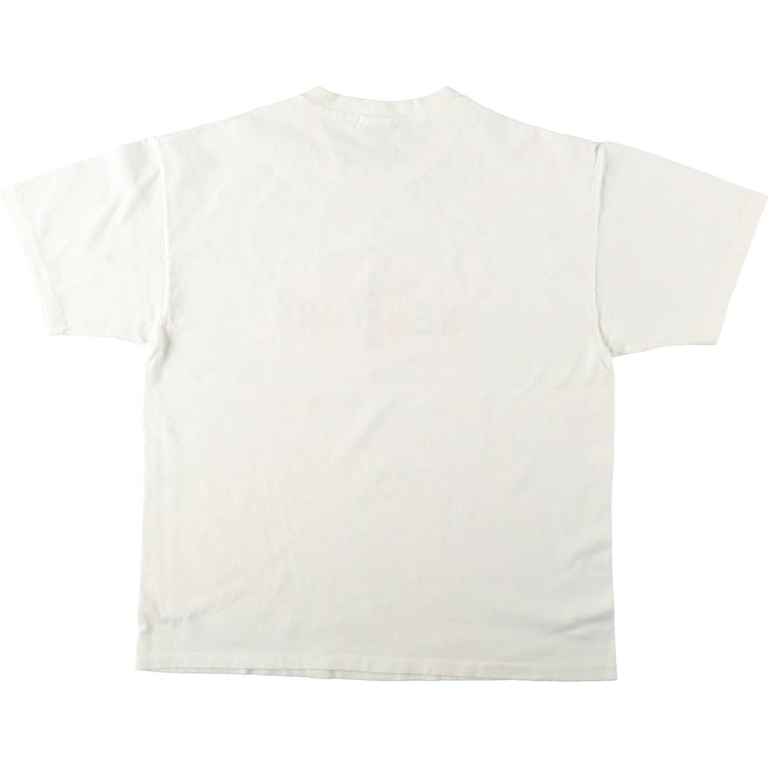 90'S Hanes Heavyweight Embroidered T-Shirt, Made in USA, Men's XL equivalent, Vintage cotton white type Vintage Second Hand