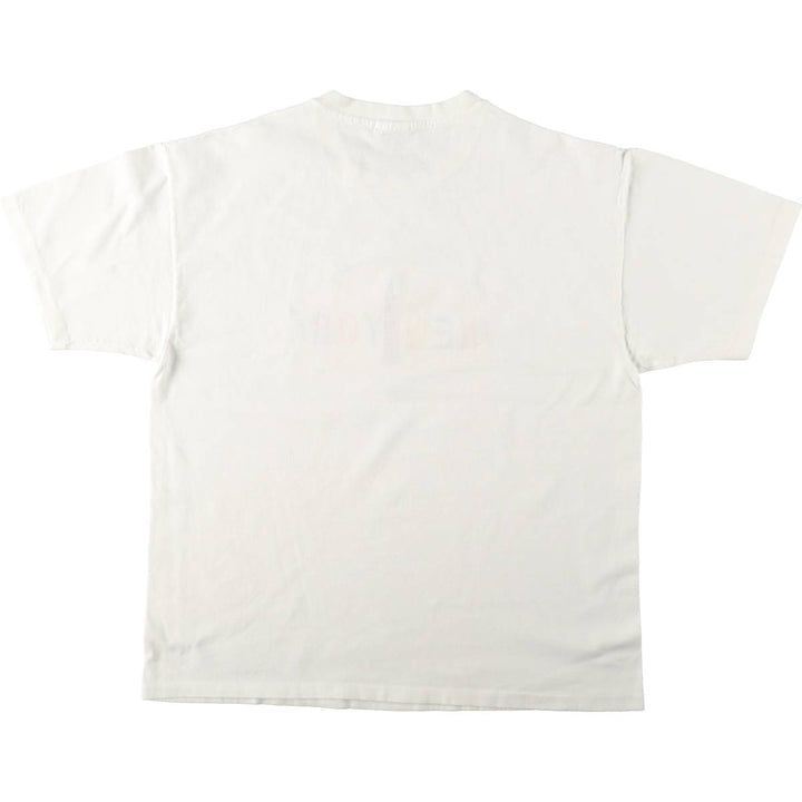 90'S Hanes Heavyweight Embroidered T-Shirt, Made in USA, Men's XL equivalent, Vintage cotton white type Vintage Second Hand