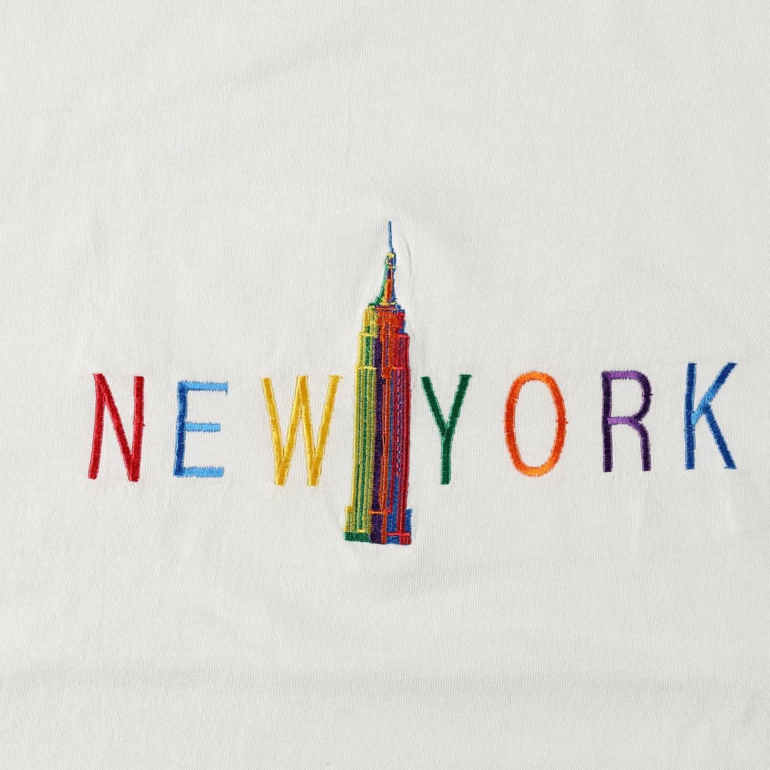 90'S Hanes Heavyweight Embroidered T-Shirt, Made in USA, Men's XL equivalent, Vintage cotton white type Vintage Second Hand