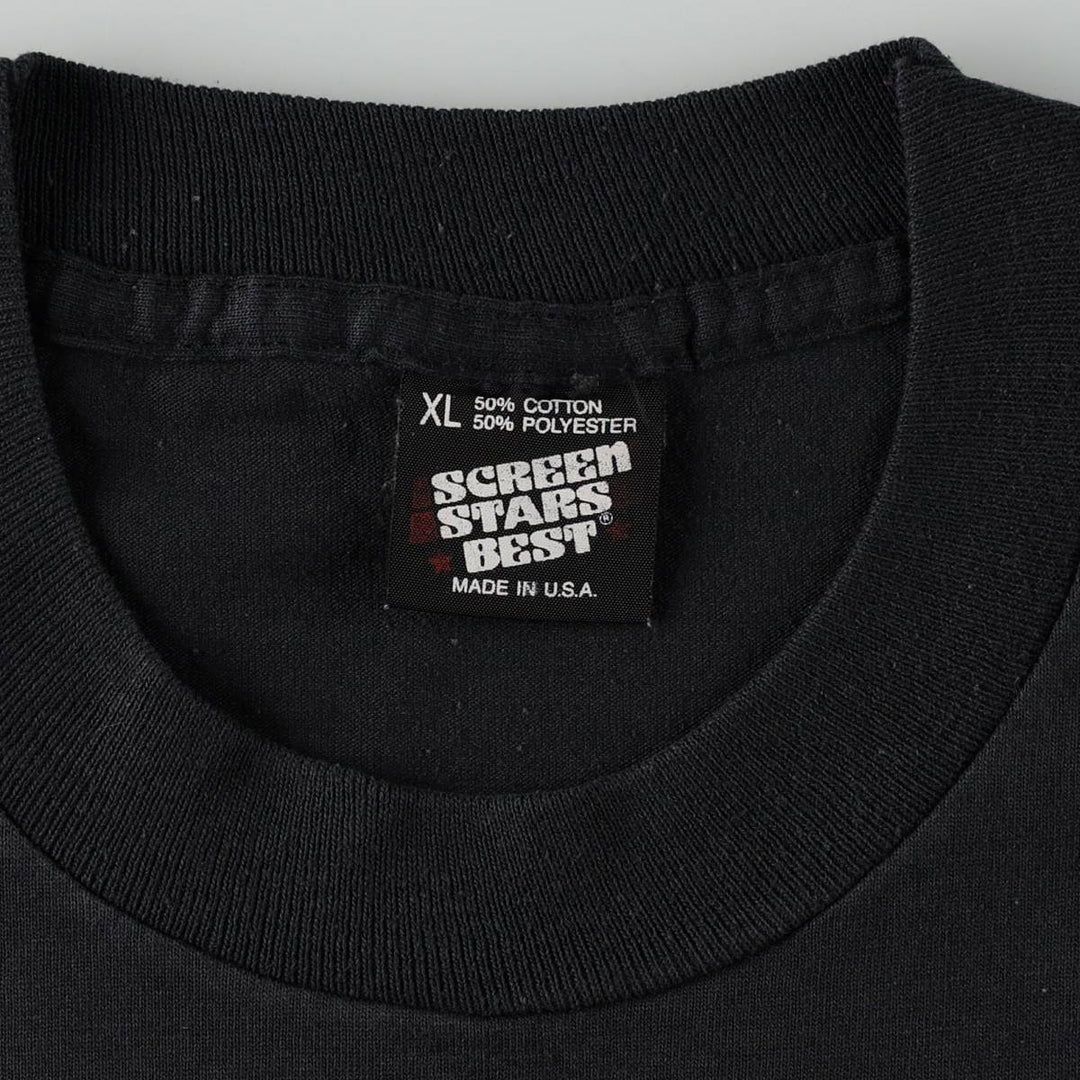90'S Screen Stars Best Printed T-shirt Made in USA Men's XL Vintage cotton black type Vintage Second Hand