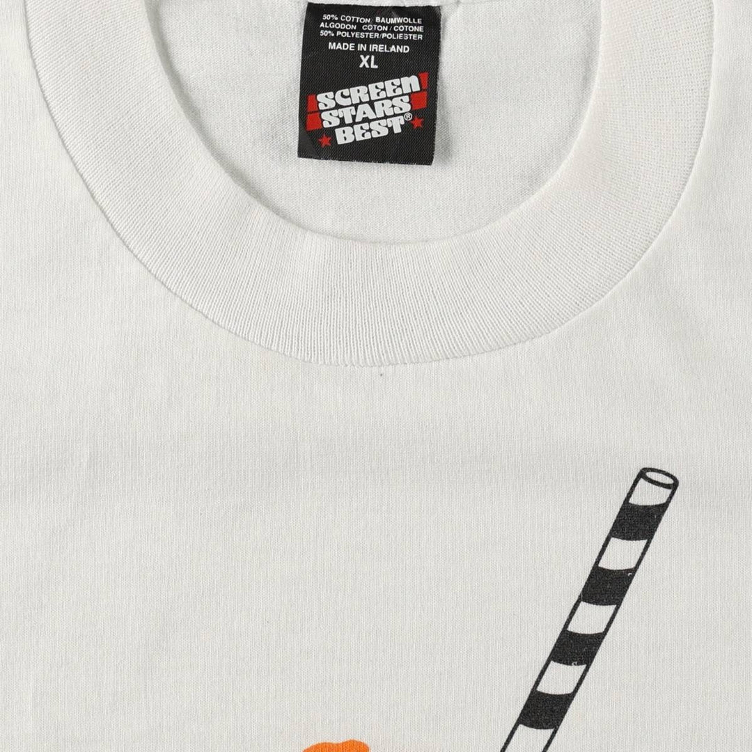 90'S Screen Stars Best Print T-Shirt, Men's XL equivalent, Vintage cotton white type Vintage Second Hand