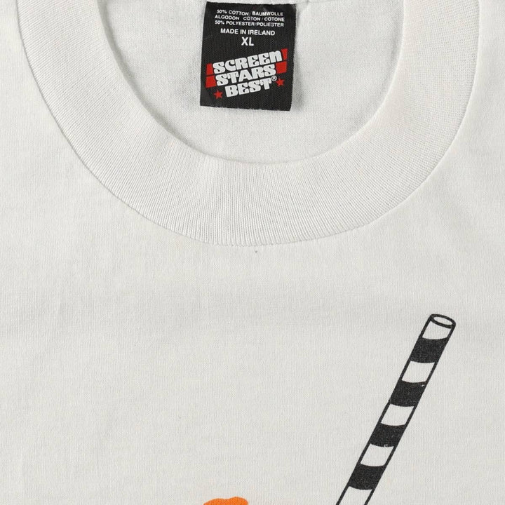 90'S Screen Stars Best Print T-Shirt, Men's XL equivalent, Vintage cotton white type Vintage Second Hand