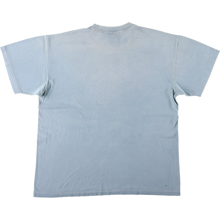 90'S Anvil Pigment Dye Print T-Shirt, Made in USA, Men's Size L (Equivalent), Vintage cotton Blue type light blue Vintage Second Hand