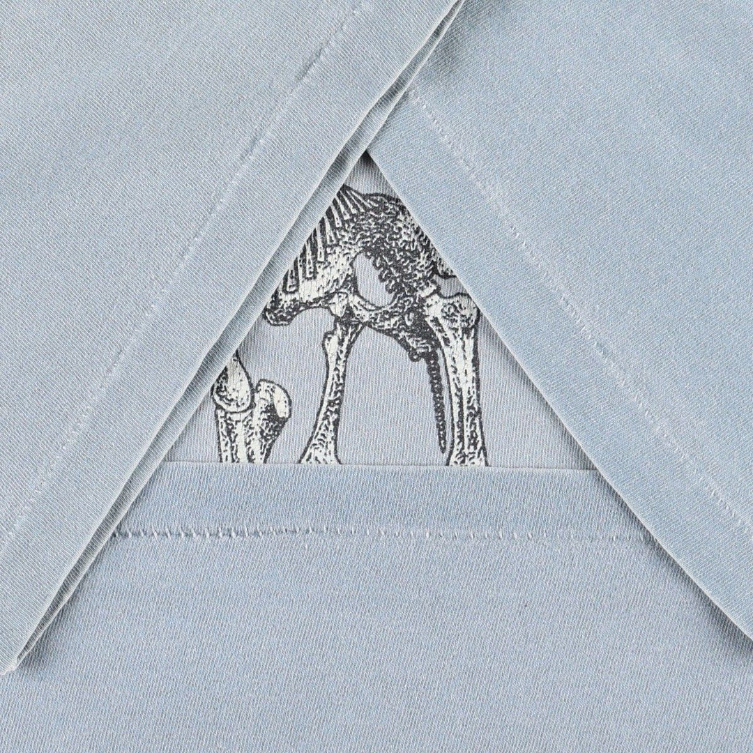 90'S Anvil Pigment Dye Print T-Shirt, Made in USA, Men's Size L (Equivalent), Vintage cotton Blue type light blue Vintage Second Hand
