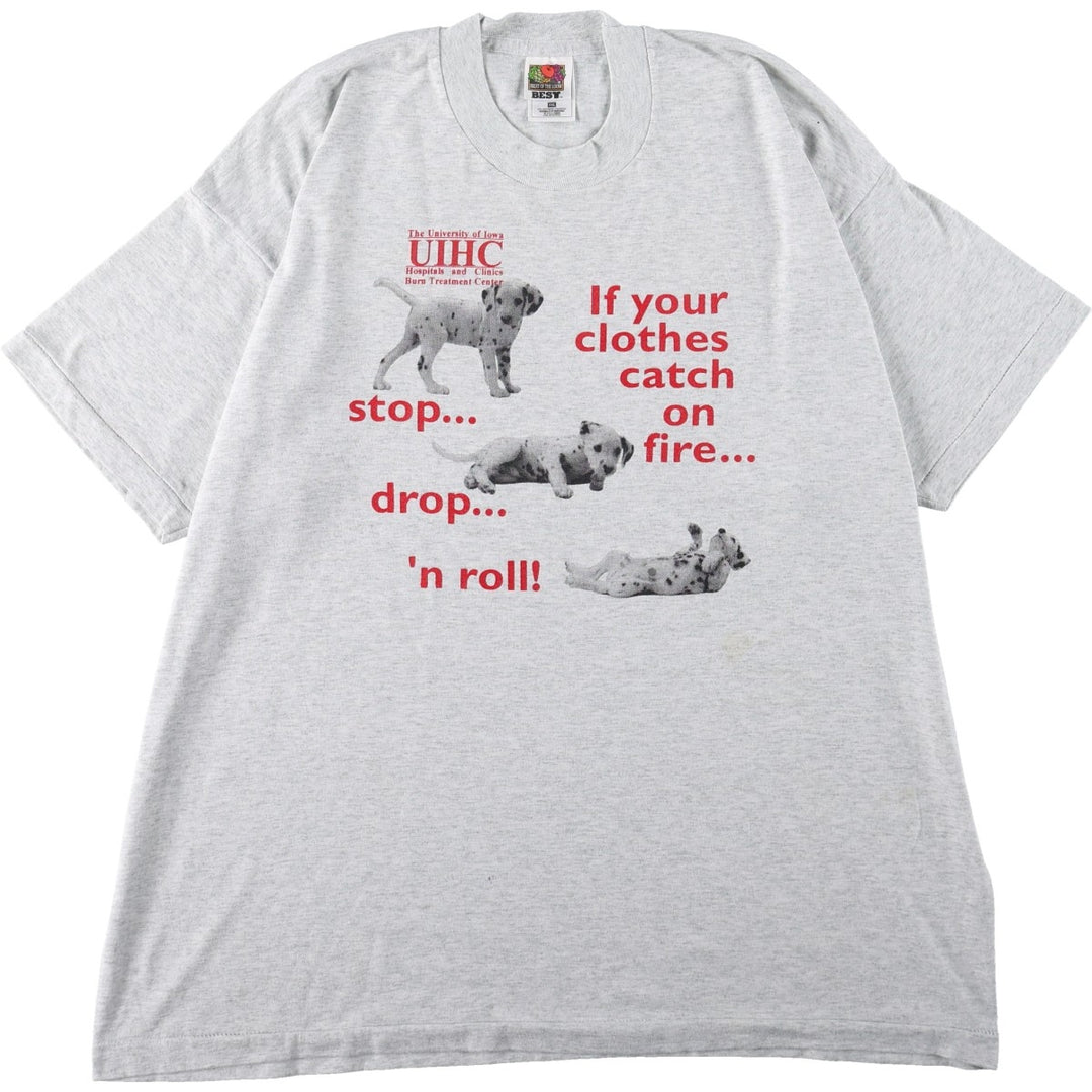 2000'S Fruit of the Loom Best Dog Print Animal T-Shirt, Men's XXL equivalent. cotton gray type Vintage Second Hand