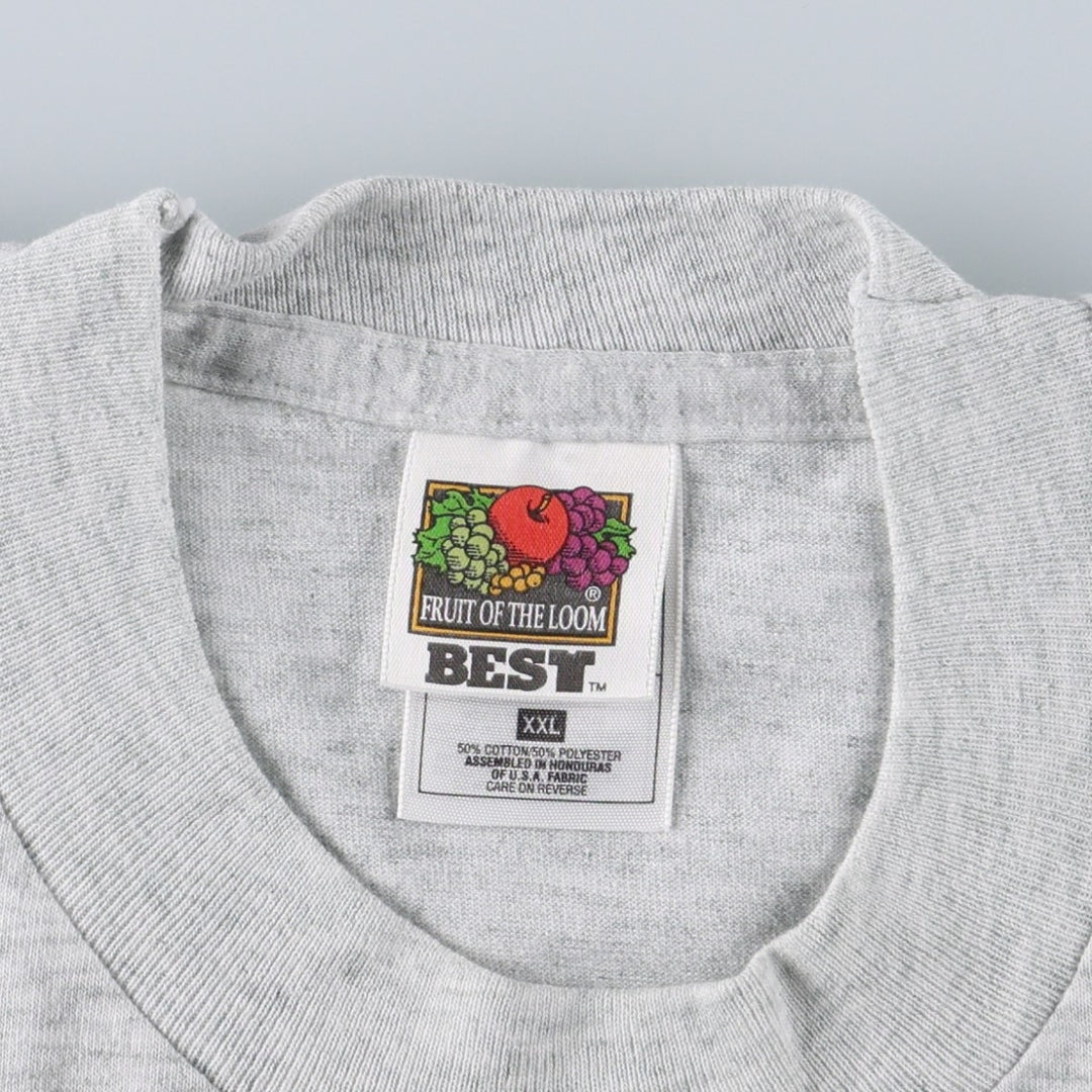 2000'S Fruit of the Loom Best Dog Print Animal T-Shirt, Men's XXL equivalent. cotton gray type Vintage Second Hand