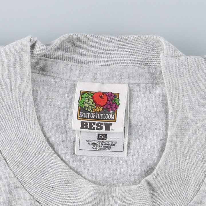 2000'S Fruit of the Loom Best Dog Print Animal T-Shirt, Men's XXL equivalent. cotton gray type Vintage Second Hand